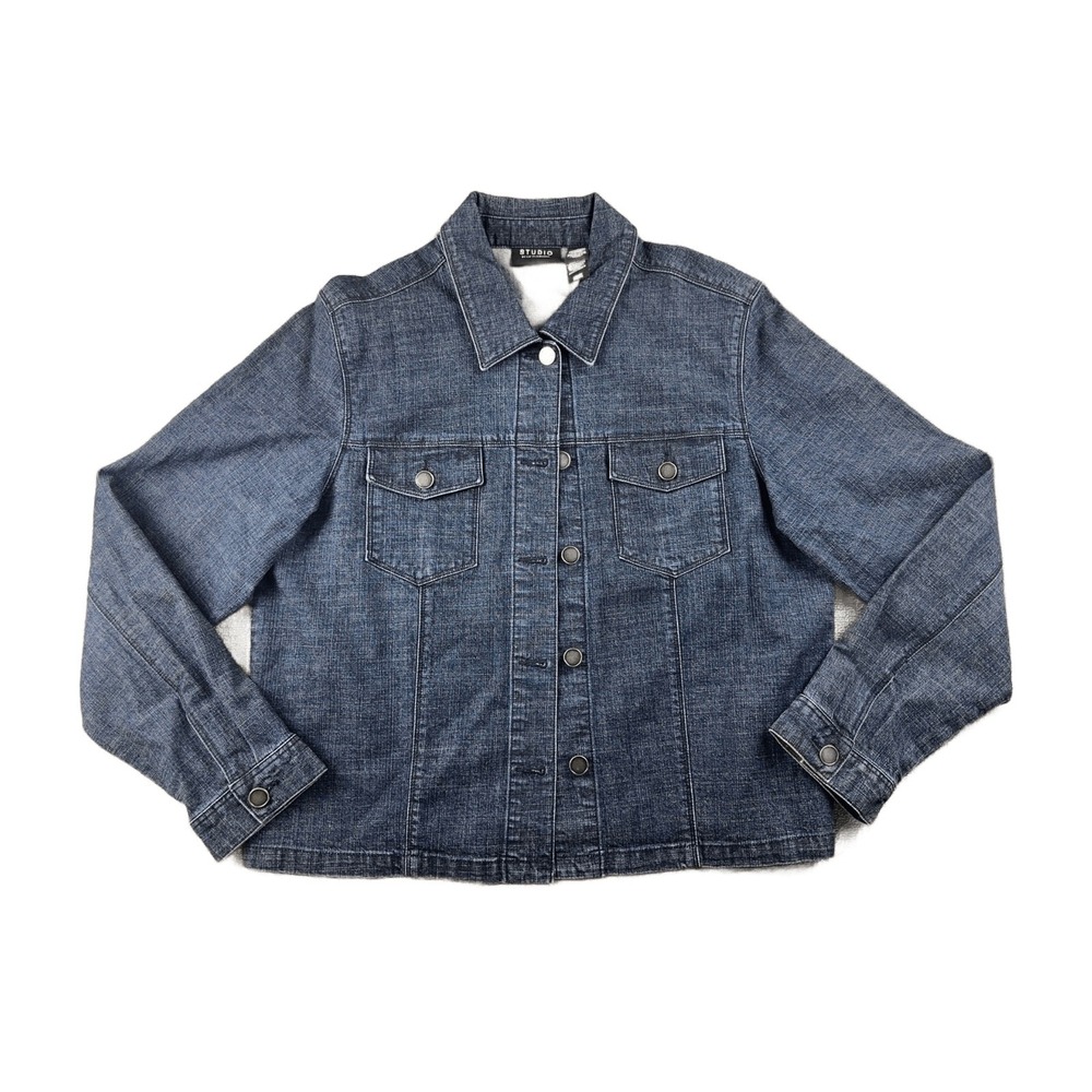 Studio by Liz Claiborne Denim Jacket‎ Women 16 Blue Regular Fit Outerwear Urban